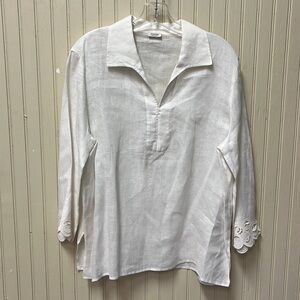 AGNONA women’s White Linen Italy shirt SZ 50 US XXL